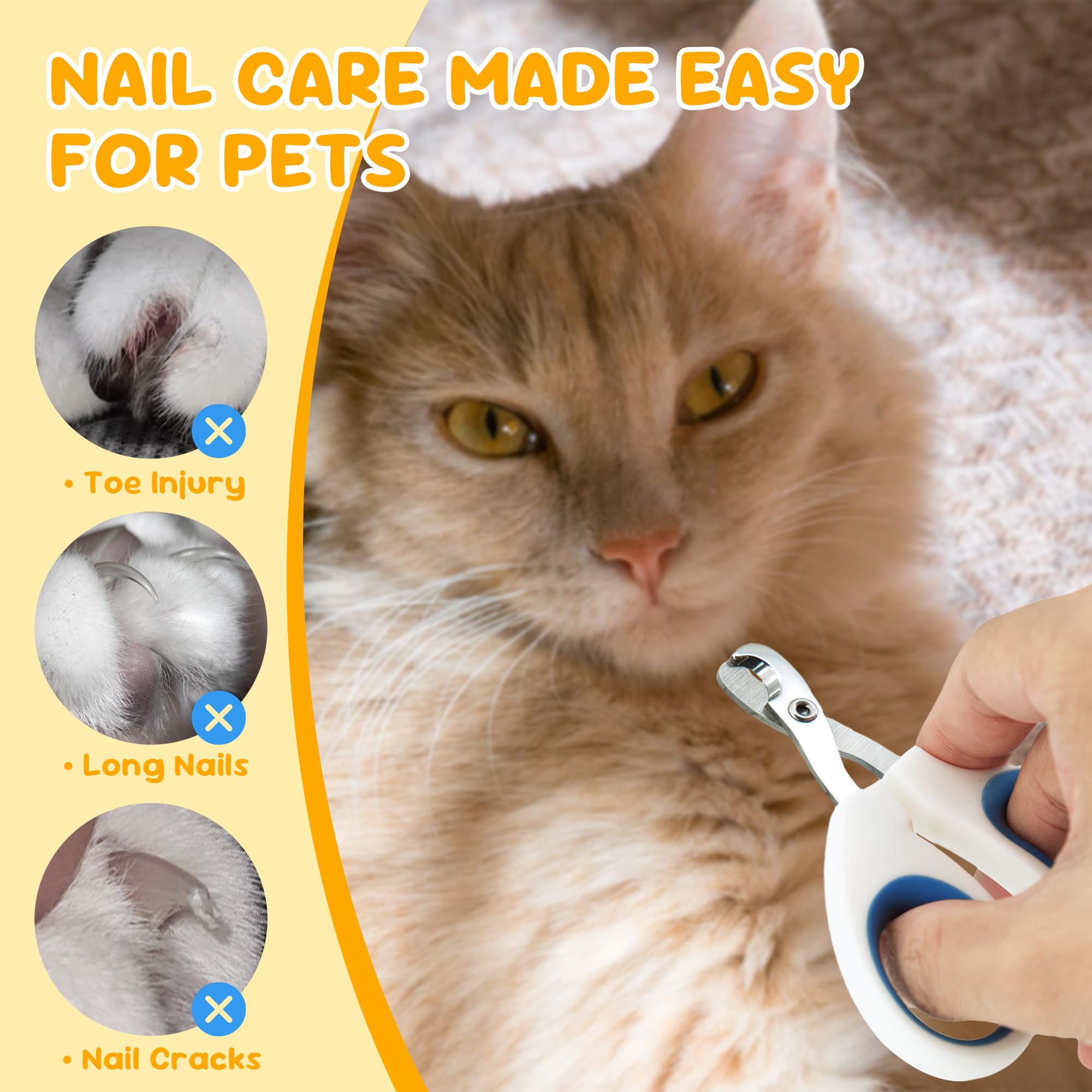 Krallenschere Katzen – Einfach &amp; Sicher für Anfänger – Ergonomisches Design für komfortablen Griff – Ideal zur Katzengrooming